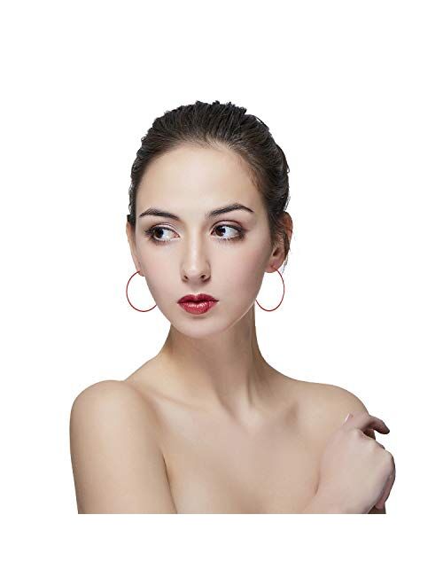 Hypoallergenic Extra Large Basketball Hoop Earrings for Women Men - Big Thin Hoop Earrings