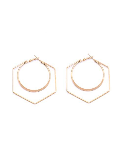 Hypoallergenic Extra Large Basketball Hoop Earrings for Women Men - Big Thin Hoop Earrings