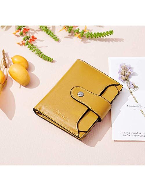 BOSTANTEN Women's Leather Designer Handbags Tote Purses Shoulder Bucket Bags and Women Leather Wallet RFID Blocking Small Bifold Zipper Pocket Wallet with ID Window