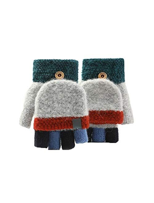 No-Branded Yllanmg Unisex Warm Soft Winter Convertible Flip Top Fingerless Glove Mittens