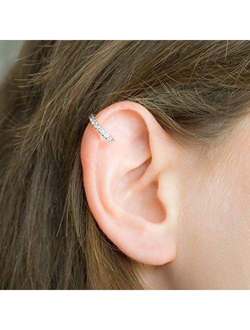 925 Sterling Silver Small Hoop Earrings Cubic Zirconia Cartilage Earring Earing Piercing Earrings Ear Cuff Huggie Tiny Hoops Earrings for Women Girls Men