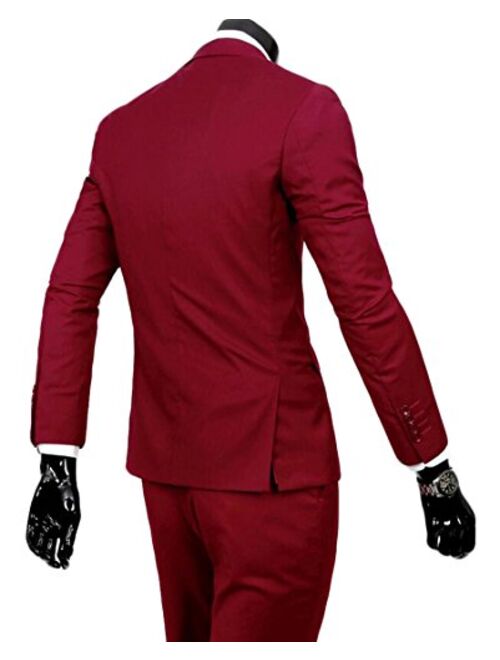 The Peachess Men's 3 Pieces Suit for Weddings Party Smoking Suit Tuxedos Jacket,Vest,Trousers