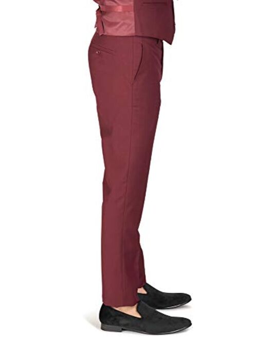 Slim Fit Men Suit Burgundy Wine 2 Button Notch Lapel AZAR 8028-58