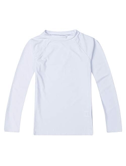 ESTAMICO Boys' UPF 50+ Long-Sleeve Rashguard Athletic Swim Shirt