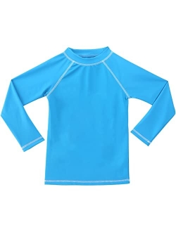 ESTAMICO Boys' UPF 50+ Long-Sleeve Rashguard Athletic Swim Shirt