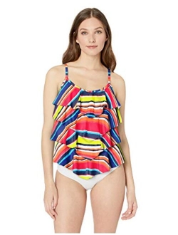 Women's Tiered Multi Ruffle Tankini Swimsuit