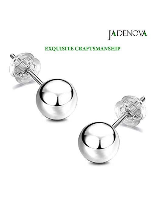 JADENOVA Sterling Silver Ball Earring Round Ball Earrings Silver Earrings for Girls Women Round Ball Stud Earrings for Sensitive Skin