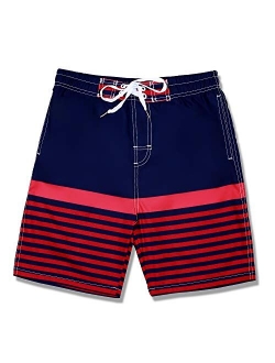 Kute 'n' Koo Boys Swim Trunks, UPF 50+ Quick Dry Striped Boys Swim Shorts, Boys Bathing Suit