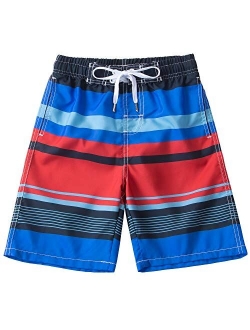 Kute 'n' Koo Boys Swim Trunks, UPF 50+ Quick Dry Striped Boys Swim Shorts, Boys Bathing Suit