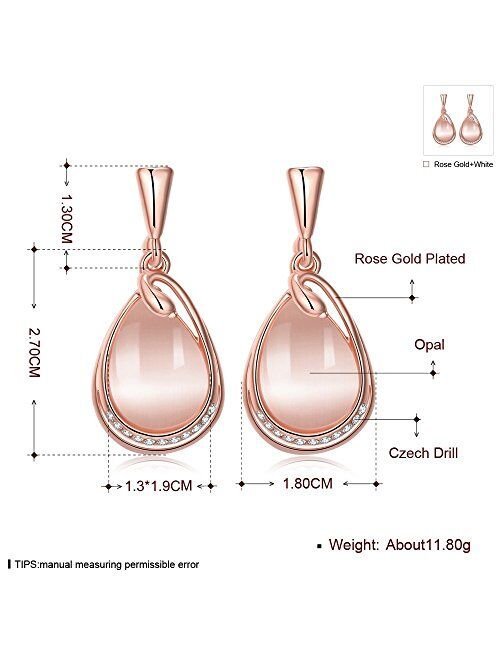 Yellow Chimes High Grade Austrian Crystal 18K Rose Gold Plated Designer Earrings for Girls and Women (YCFJER-01077-RG)