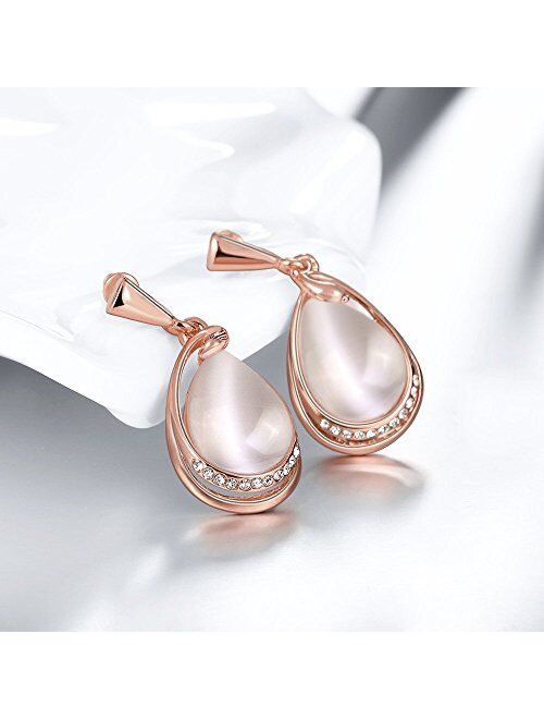 Yellow Chimes High Grade Austrian Crystal 18K Rose Gold Plated Designer Earrings for Girls and Women (YCFJER-01077-RG)