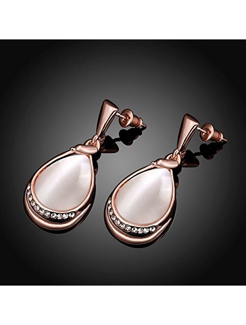 Yellow Chimes High Grade Austrian Crystal 18K Rose Gold Plated Designer Earrings for Girls and Women (YCFJER-01077-RG)