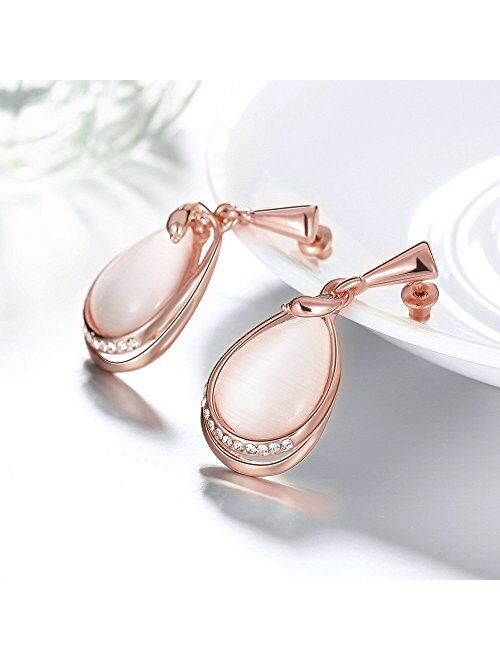 Yellow Chimes High Grade Austrian Crystal 18K Rose Gold Plated Designer Earrings for Girls and Women (YCFJER-01077-RG)