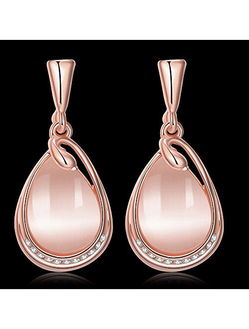 Yellow Chimes High Grade Austrian Crystal 18K Rose Gold Plated Designer Earrings for Girls and Women (YCFJER-01077-RG)