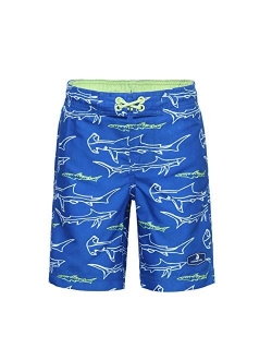 Rokka&Rolla Boys' Quick Dry Drawstring Waist Beach Swim Trunks Board Shorts with Mesh Lining