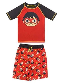 Dreamwave Boys 2 Piece Rash Guard & Swim Trunks Set