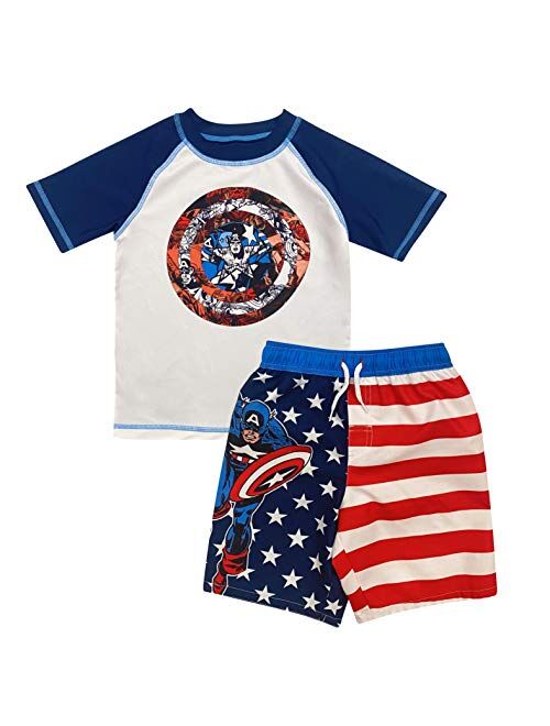 Dreamwave Boys 2 Piece Rash Guard & Swim Trunks Set