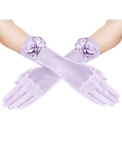 BABEYOND Girls Satin Princess Dress Up Gloves Wedding Bow Party Gloves Toddler