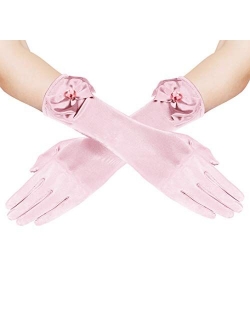 BABEYOND Girls Satin Princess Dress Up Gloves Wedding Bow Party Gloves Toddler