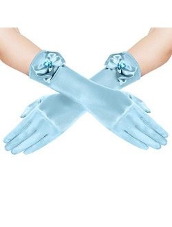 BABEYOND Girls Satin Princess Dress Up Gloves Wedding Bow Party Gloves Toddler