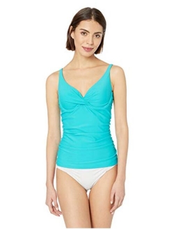 Women's Twist Front Underwire Tankini Swimsuit