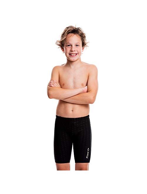 Flow Accelerate Swim Jammers - Size 21 to 32 Swimming Jammer Shorts for Boys in Black, Navy, and Blue