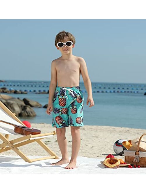 BFUSTYLE Kids Boys Swim Trunks Mesh Lining Water Resistant Beach Shorts 5-14 Years