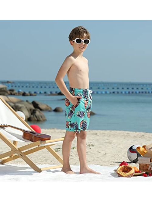 BFUSTYLE Kids Boys Swim Trunks Mesh Lining Water Resistant Beach Shorts 5-14 Years