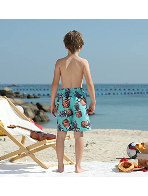 BFUSTYLE Kids Boys Swim Trunks Mesh Lining Water Resistant Beach Shorts 5-14 Years