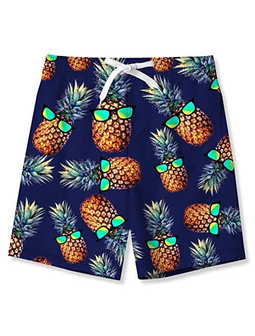 BFUSTYLE Kids Boys Swim Trunks Mesh Lining Water Resistant Beach Shorts 5-14 Years