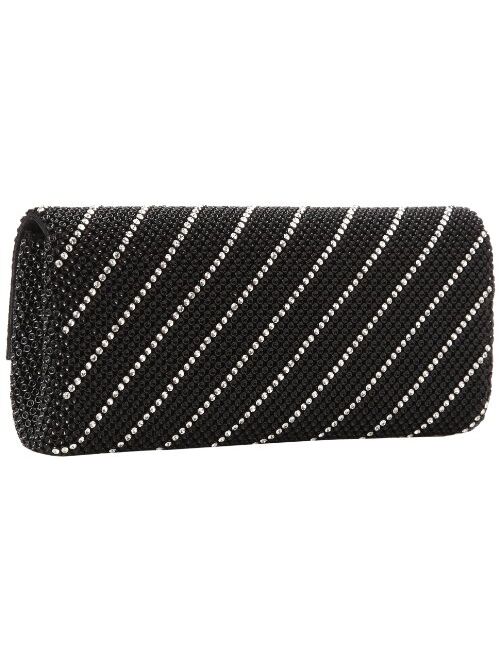 Whiting & Davis Crystal Chevron Flap Clutch