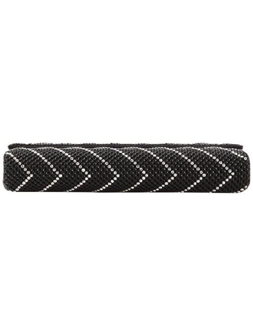 Whiting & Davis Crystal Chevron Flap Clutch