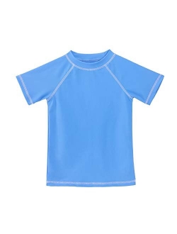 ESTAMICO Boys' UPF 50+ Short Sleeve Rashguard Athletic Swim Tee