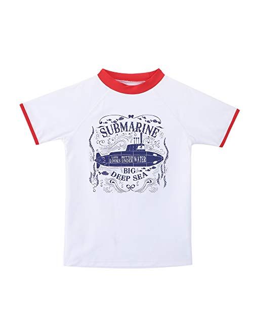 ESTAMICO Boys' UPF 50+ Short Sleeve Rashguard Athletic Swim Tee