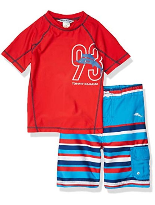 Tommy Bahama Boys' Rashguard and Trunks Swimsuit Set