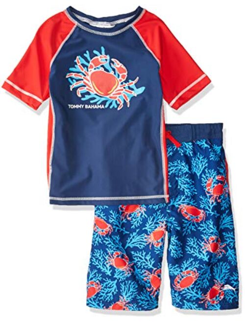 Tommy Bahama Boys' Rashguard and Trunks Swimsuit Set