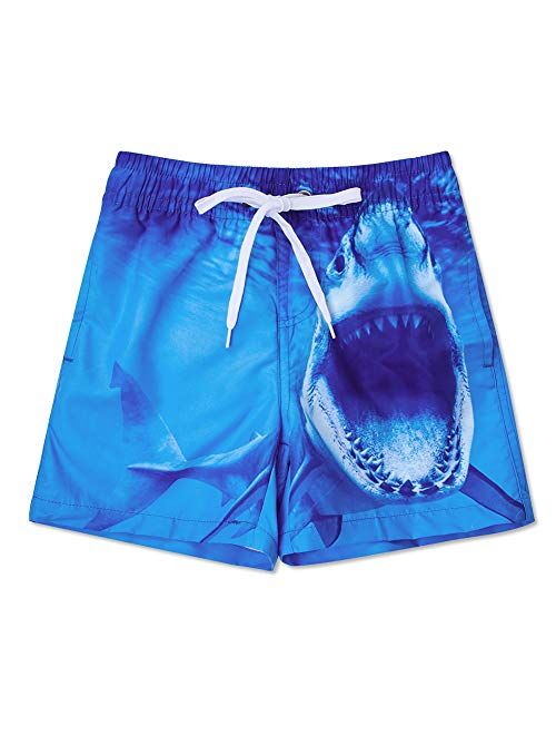 Funnycokid Boys Swim Trunks Quick Dry Kids Water Resistant Beach Board Shorts 3-12 Years