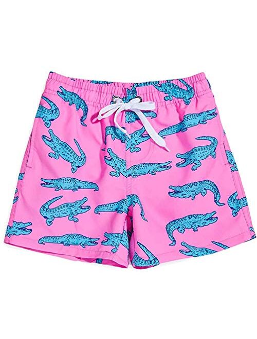 Funnycokid Boys Swim Trunks Quick Dry Kids Water Resistant Beach Board Shorts 3-12 Years