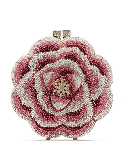 YEMESYAS Evening Bag Women's Flower Shape Handmade Diamond Rhinestone Clutch Bag