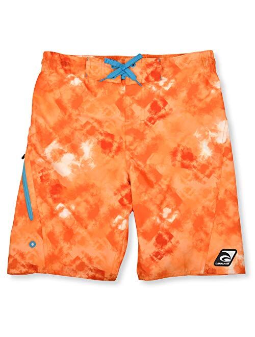 LAGUNA Boys UPF 50 Boys Print Drawstring Boardshorts Swim Trunks