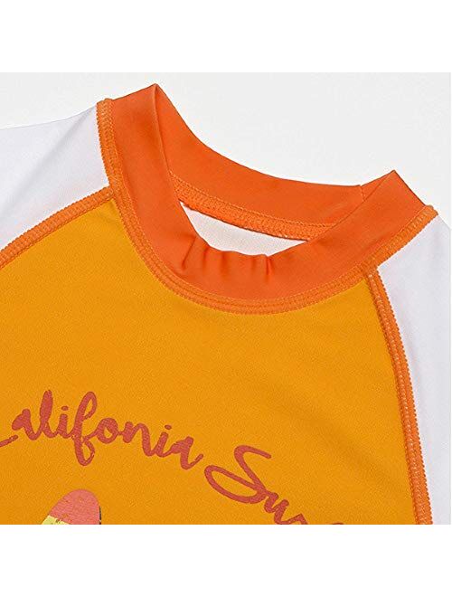 Boys Two Piece Rash Guard Swimsuits Kids Long Sleeve UV Sun Protection Sunsuit Swimwear Sets