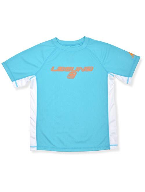 LAGUNA Boys Crewneck Short Sleeve Loose Fit Rashguard Swim Sun Tee Shirt, UPF 50+