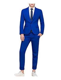 Frank Men's Suit Notched Lapel One Button Colorful Wedding Suits