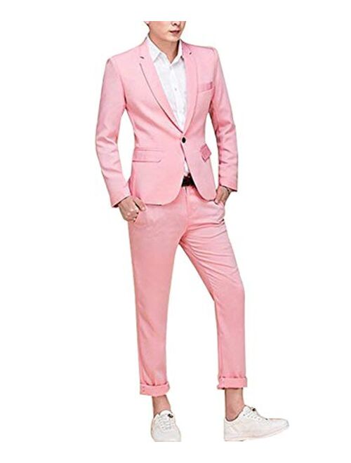 Frank Men's Suit Notched Lapel One Button Colorful Wedding Suits