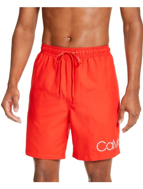 Calvin Klein Men's Logo 7" Volley Swim Trunks, Created for Macy's