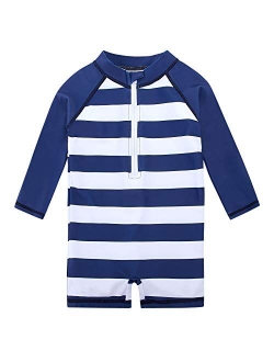 TUPOMAS Baby Toddler Boys Girls Swimsuit UPF 50+ Rashguard Swimwear One-Piece Long Sleeve Bathing Suits 6-36 Months