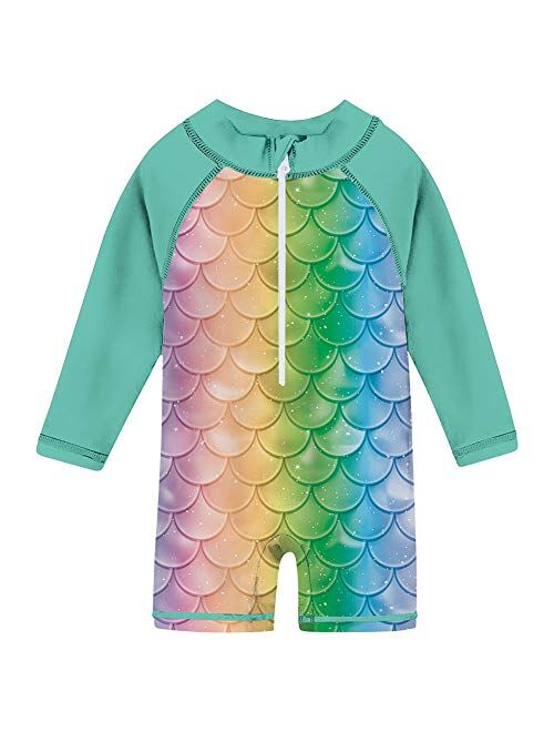 TUPOMAS Baby Toddler Boys Girls Swimsuit UPF 50+ Rashguard Swimwear One-Piece Long Sleeve Bathing Suits 6-36 Months