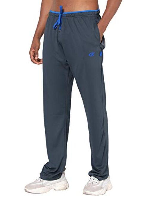 NEIKU Mens Pants Athletic Open Bottom Running Pants Mesh Mens Sweatpants with Pockets