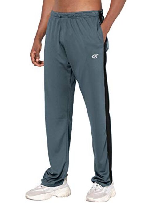 NEIKU Mens Pants Athletic Open Bottom Running Pants Mesh Mens Sweatpants with Pockets