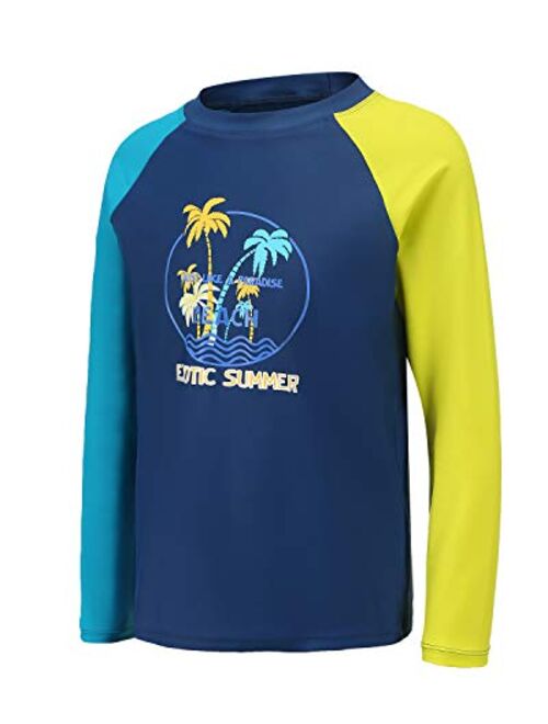 HowJoJo Boys Short Sleeve Rash Guard Shirts Swim Shirt UPF 50+